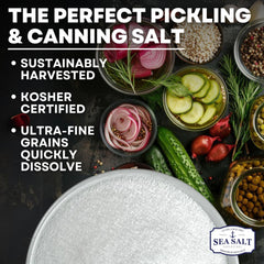 Sea Salt Superstore granulado fino destacando disolución rápida