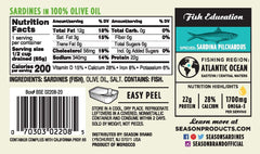 SEASON lata abierta con sardinas en aceite de oliva lista para consumir
