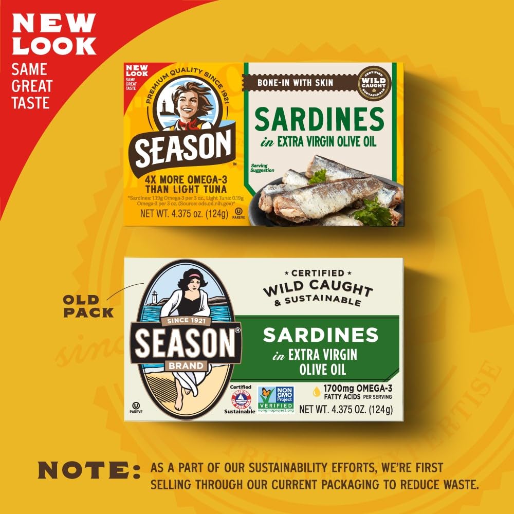 SEASON lata abierta con sardinas listas para comer y presentación apetitosa