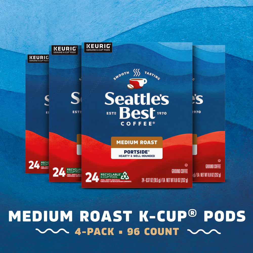 Seattle's Best Coffee cápsula K-Cup en primer plano, detalle que facilita extracción uniforme