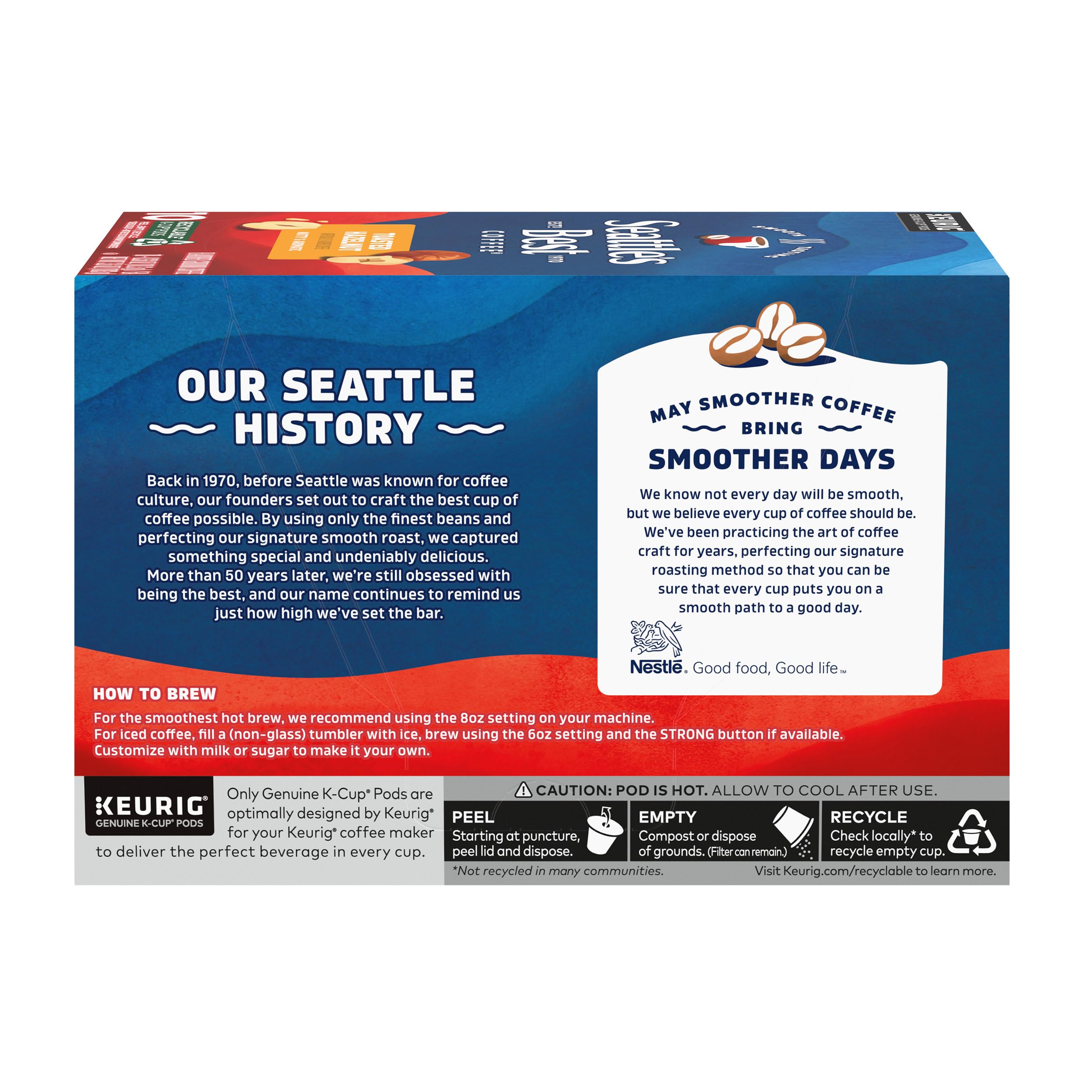 Seattle's Best Coffee escena de desayuno con cápsula y taza para un comienzo suave