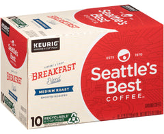 Seattle's Best Coffee cápsula K-Cup primer plano mostrando sellado para frescura