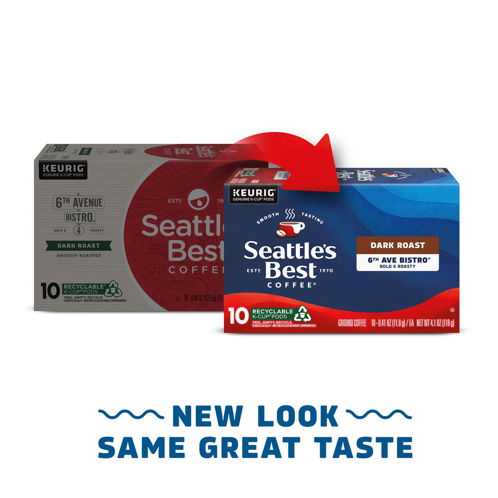 Seattle's Best Coffee cápsulas en mano para comparación de tamaño y facilidad de uso