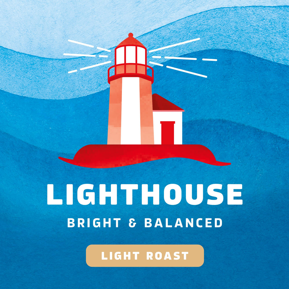 Seattle's Best Coffee etiqueta Lighthouse enfocada en tueste claro y notas cítricas