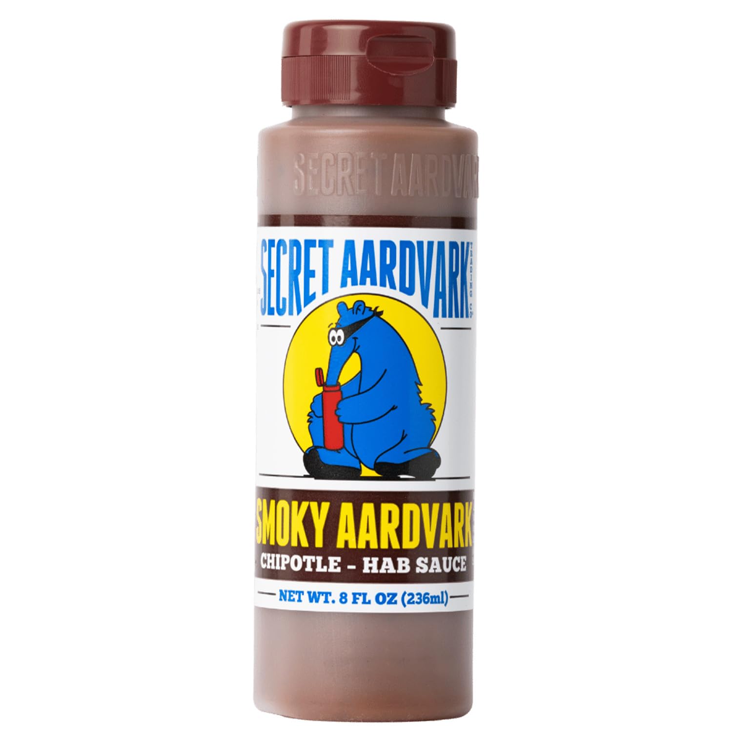 Secret Aardvark botella frente mostrando etiqueta nueces de sabor