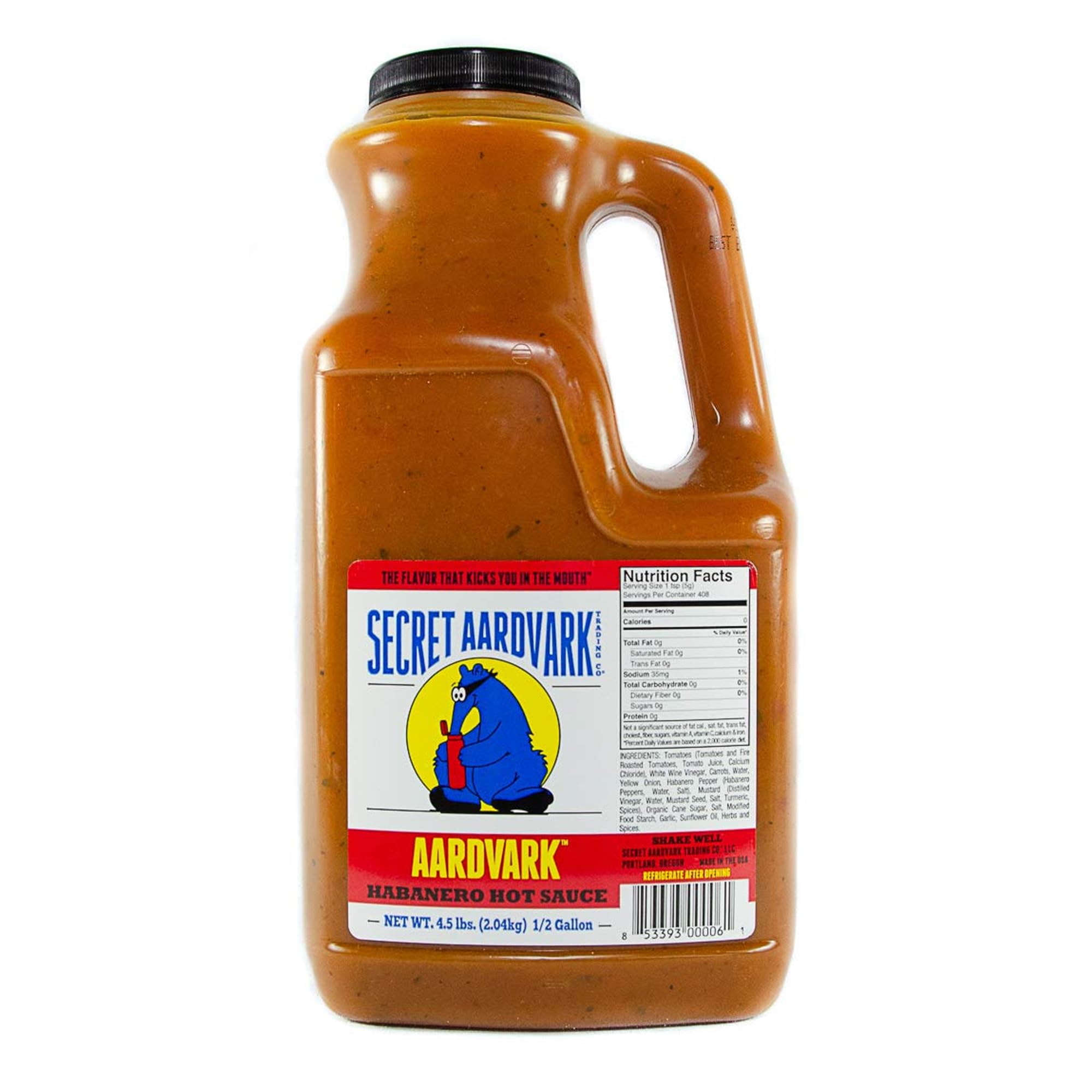 Secret Aardvark frente del envase de 64 oz mostrando etiqueta y diseño