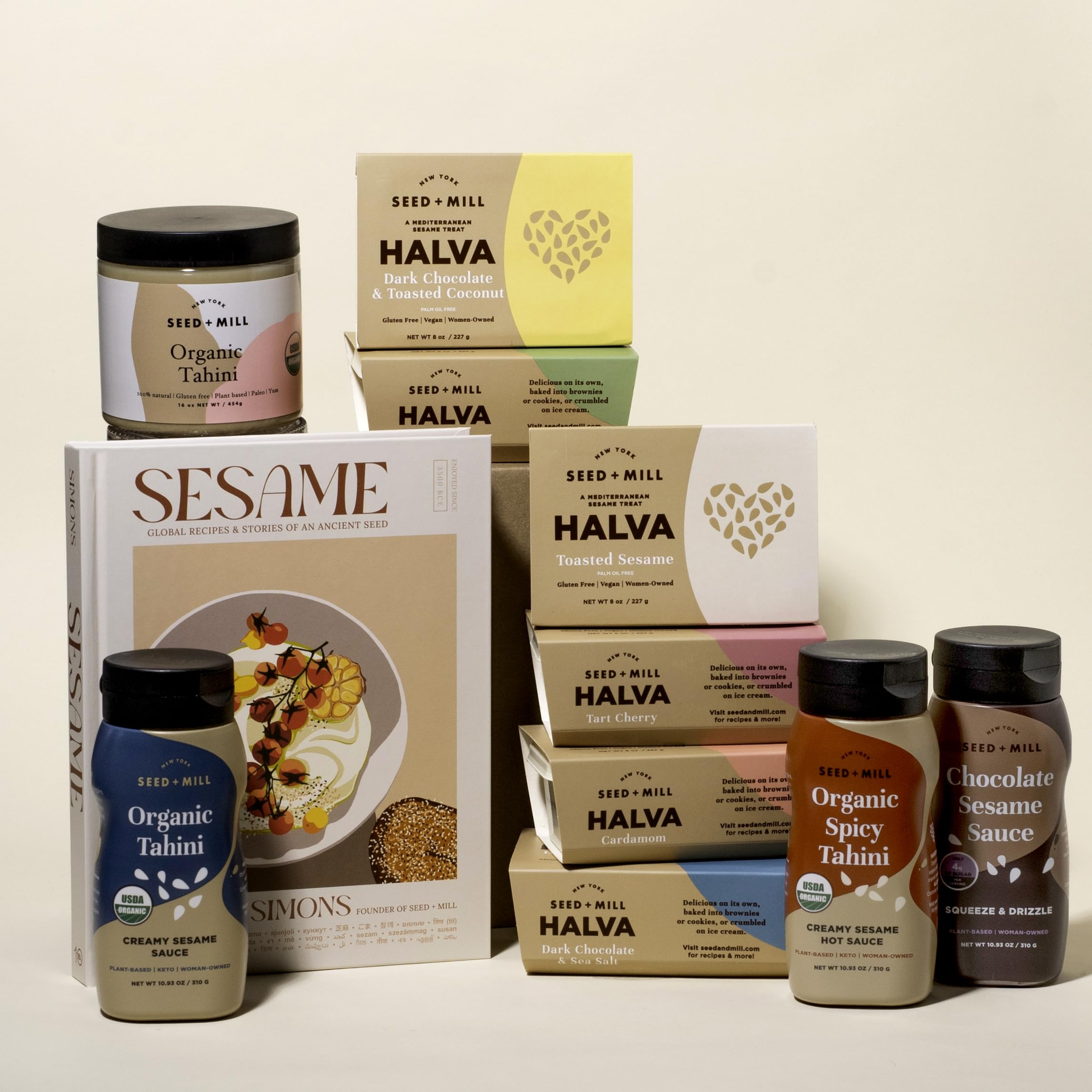 Seed + Mill packaging y tienda mostrando la marca y su herencia artesanal