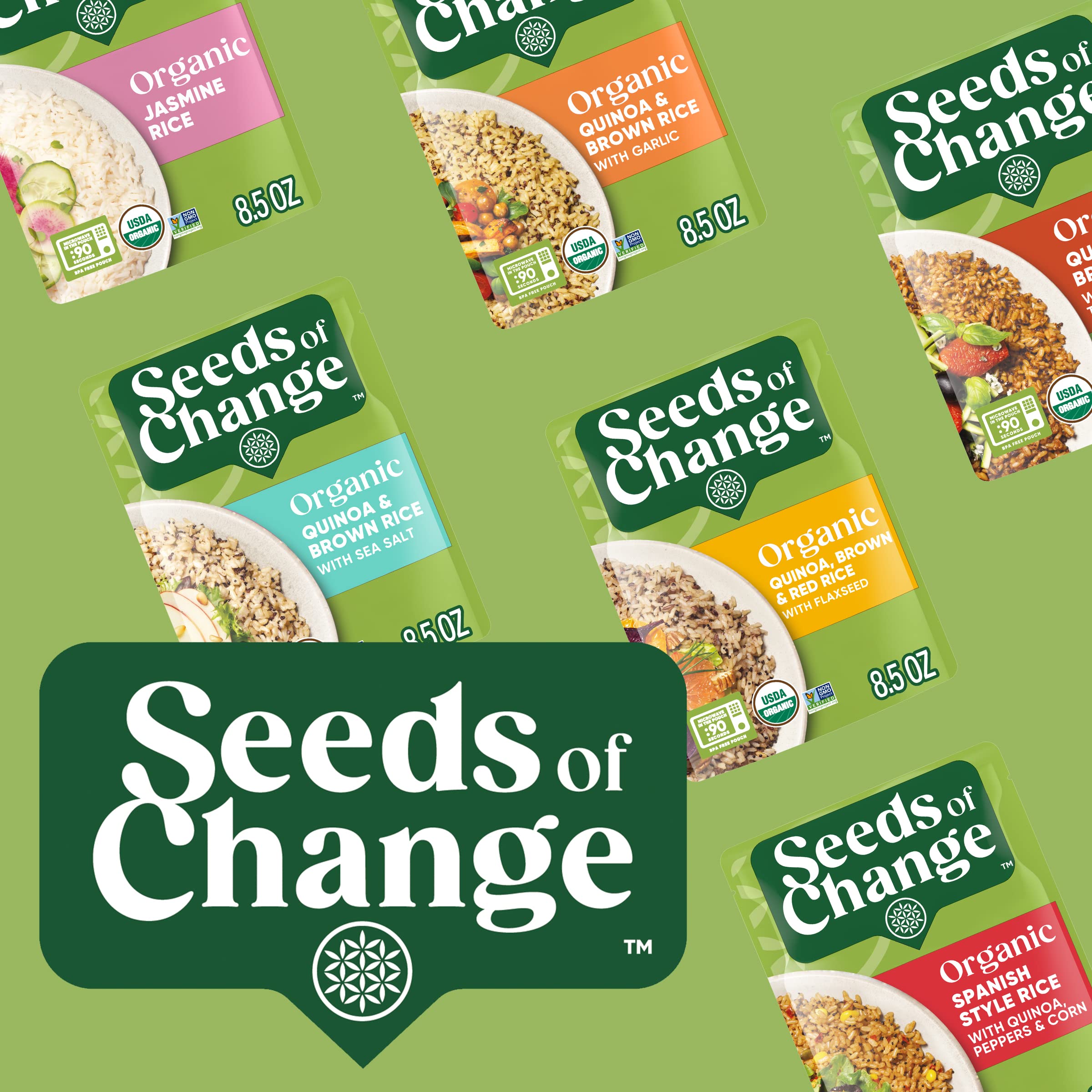 SEEDS OF CHANGE escena de cocina moderna mostrando conveniencia y estilo de vida saludable