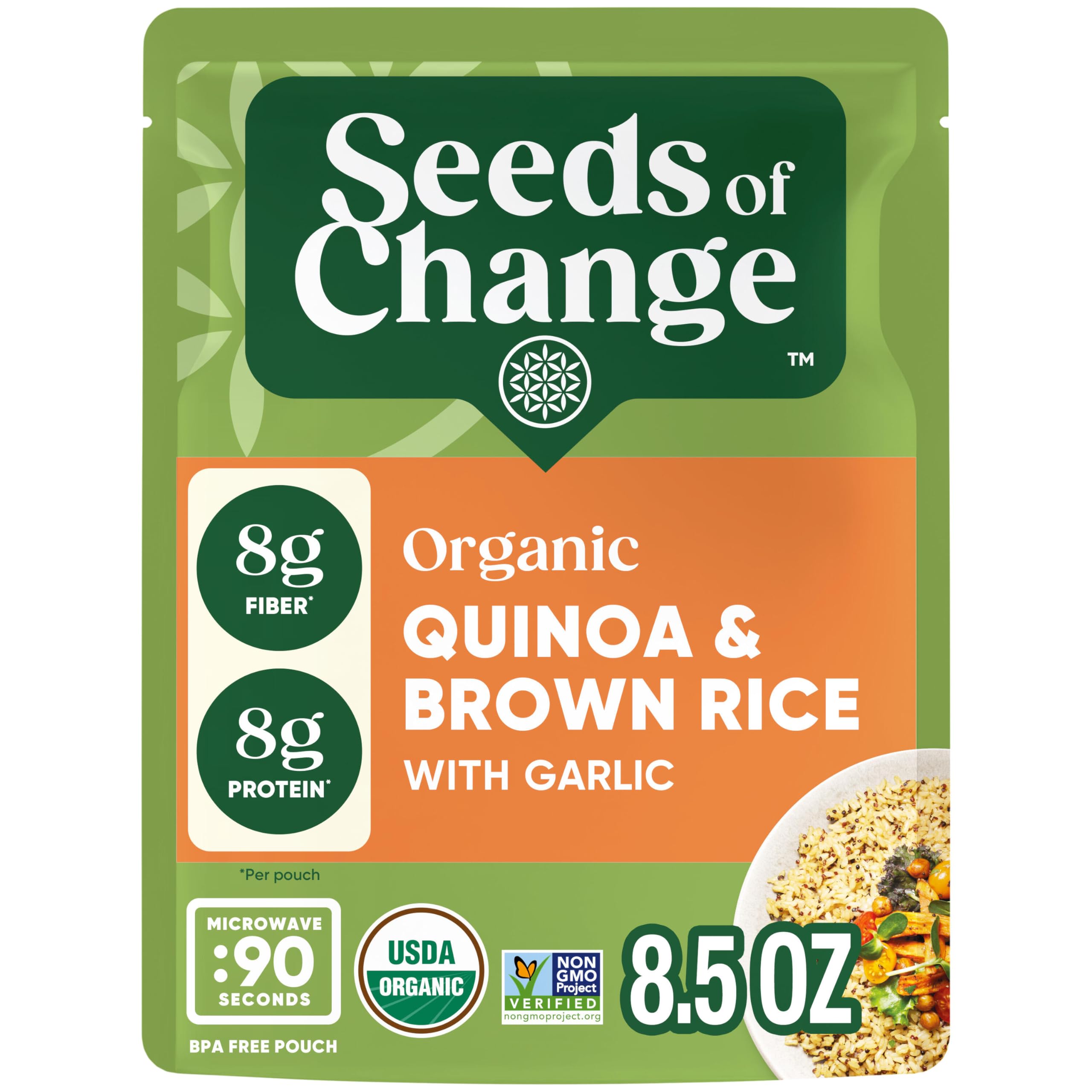 SEEDS OF CHANGE porción servida en plato como acompañante nutritivo