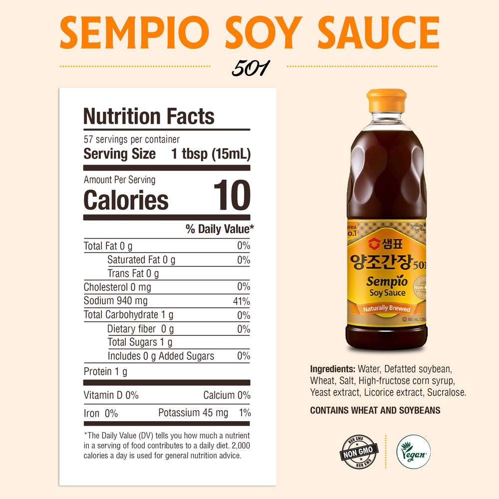 Sempio etiqueta en primer plano indicando calidad y equilibrio