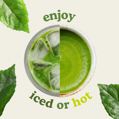 SENCHA NATURALS matcha latte espumoso en taza, aroma cremoso