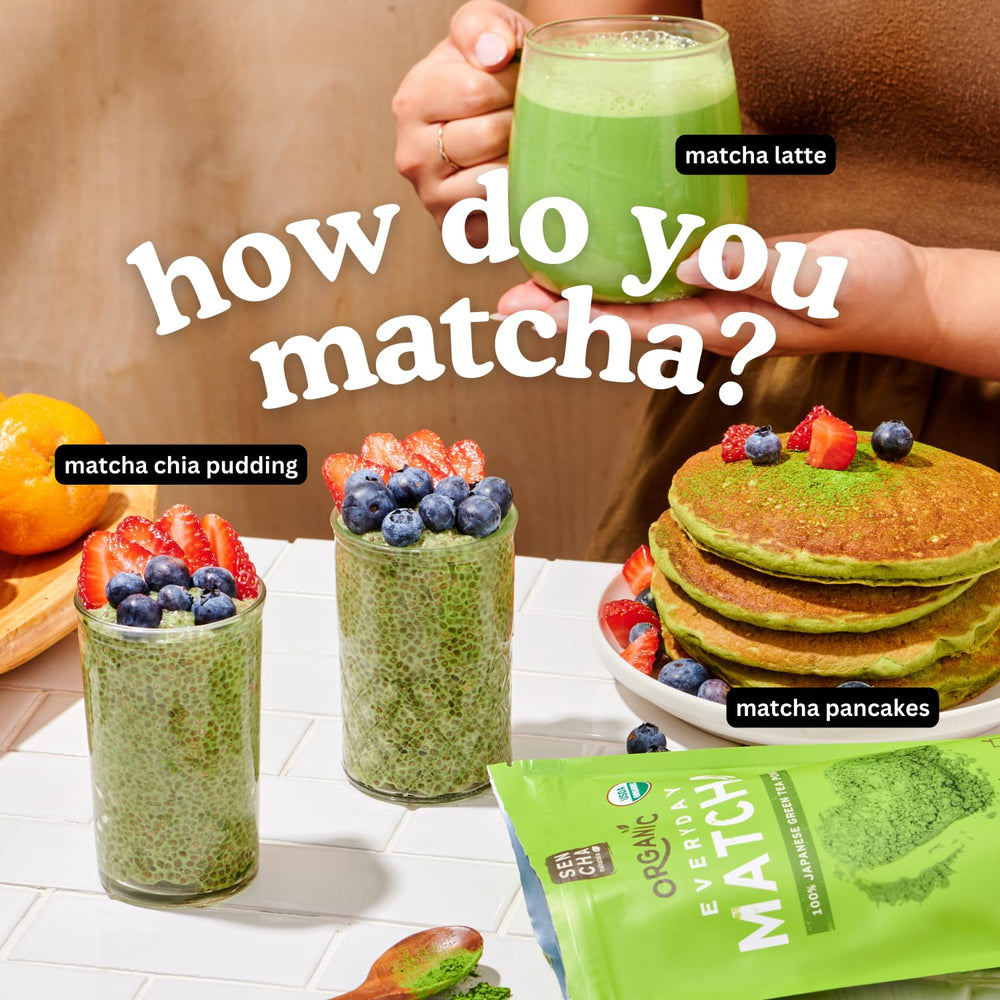 SENCHA NATURALS pastel con matcha mostrando color y sabor