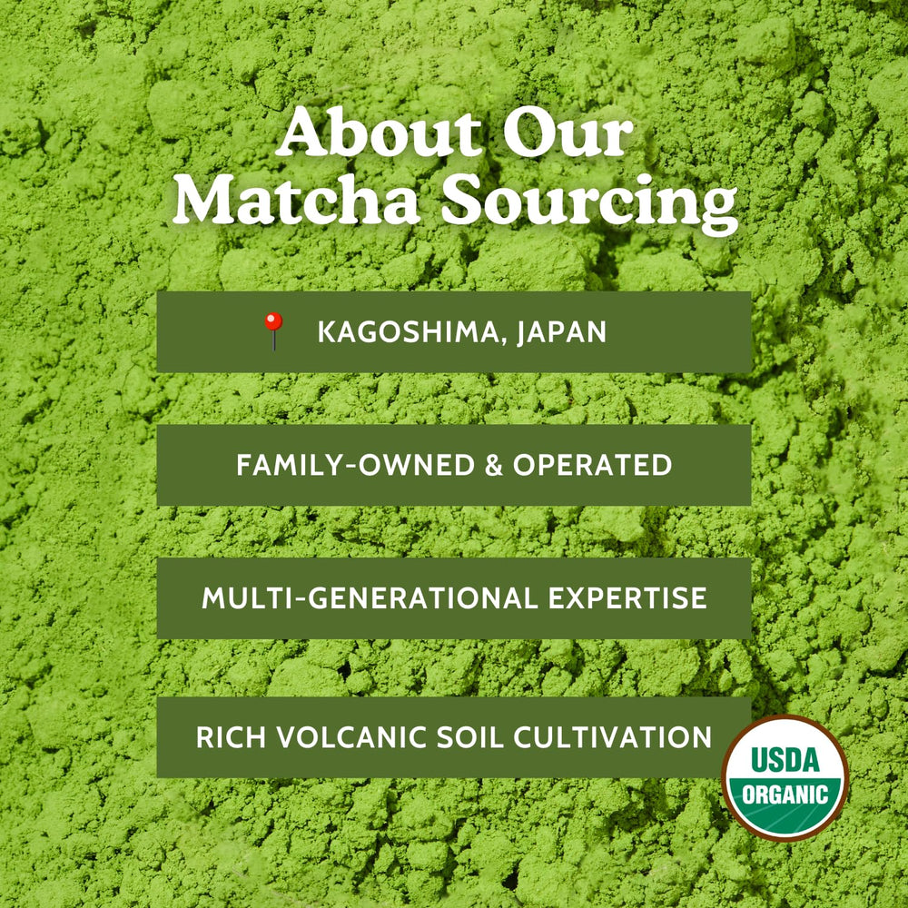 SENCHA NATURALS matcha mezclado en batido nutritivo y verde