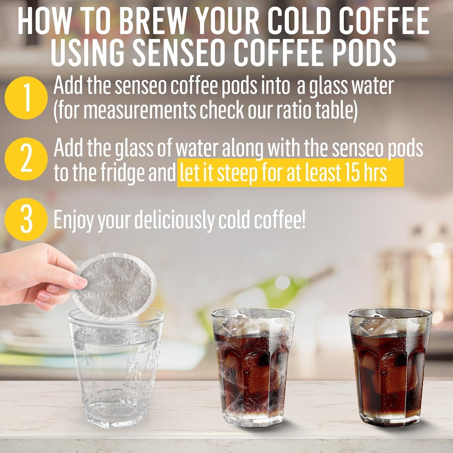 Senseo café servido sobre hielo ideal para iced coffee refrescante