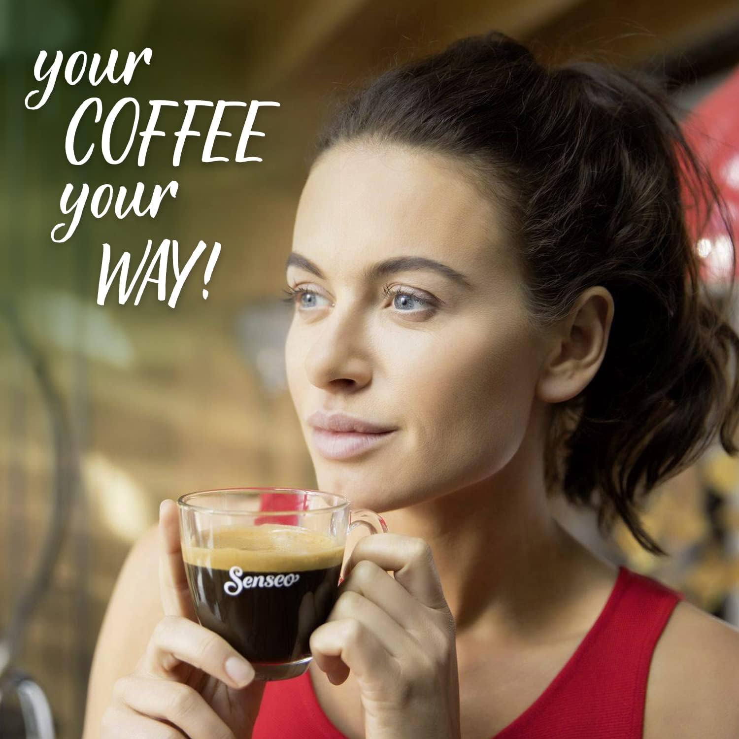 Senseo etiqueta Douwe Egberts resaltando herencia y calidad