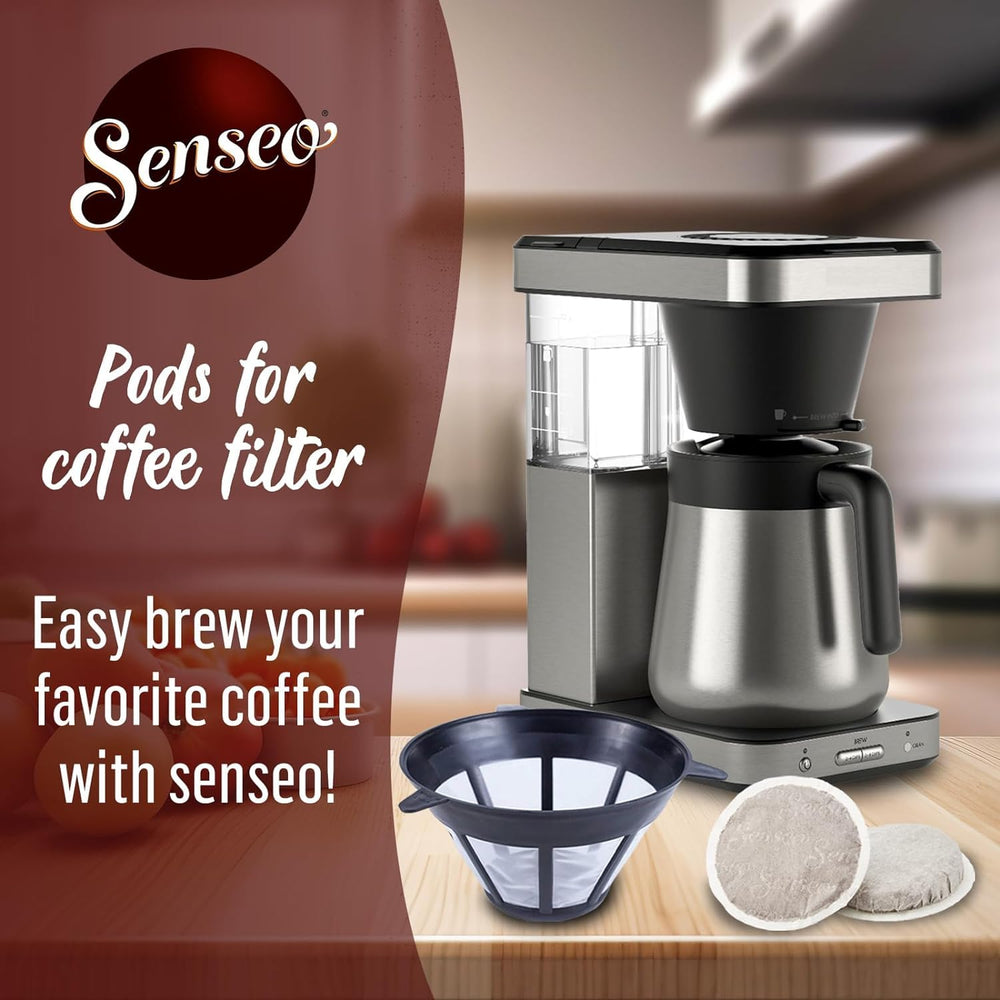 Senseo taza de café con crema mostrando resultado intenso y aromático