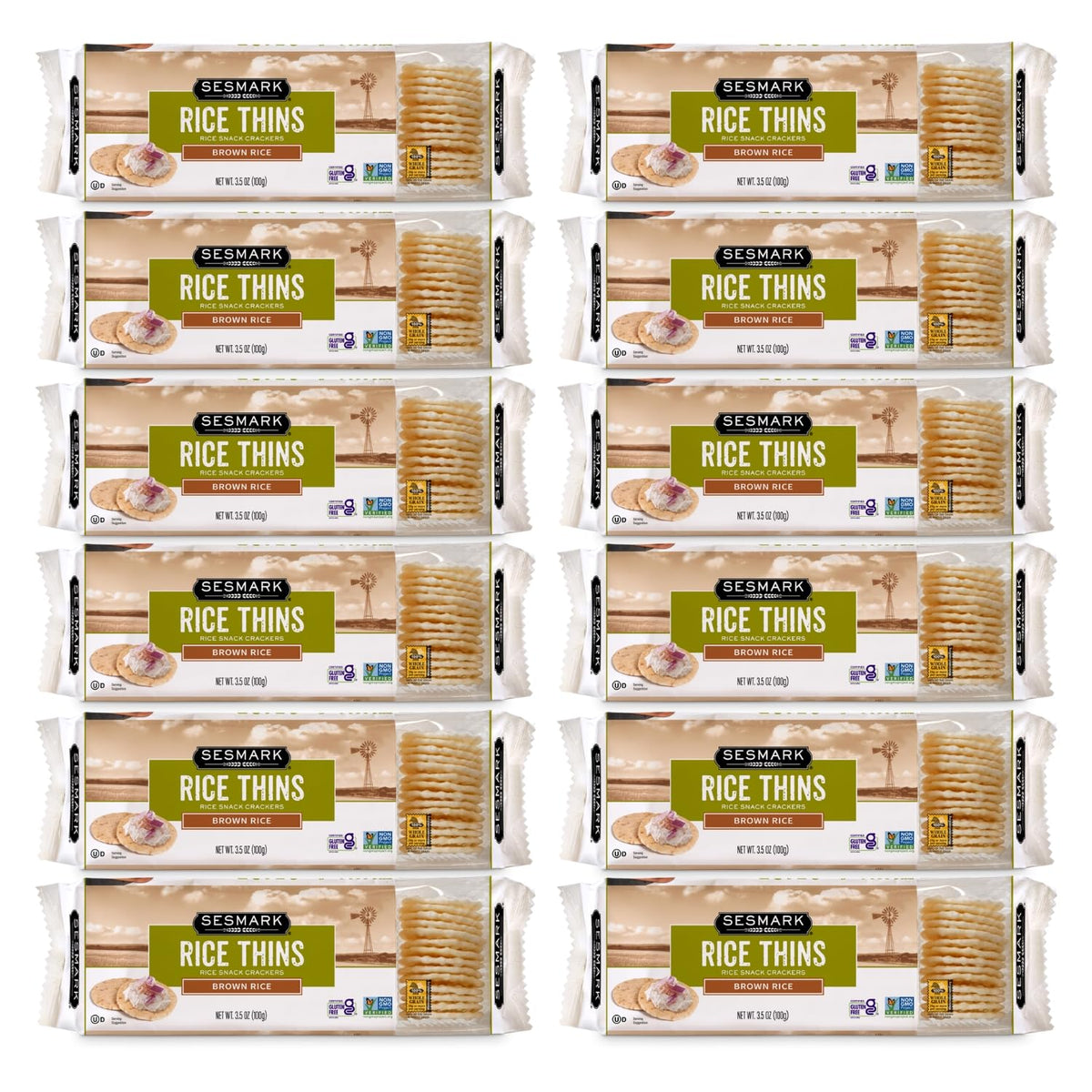 Sesmark frente del empaque mostrando el tamaño y sello Non-GMO, útil para compras