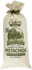 Setton Farms bolsa de arpillera frontal mostrando pistachos, práctico para regalar