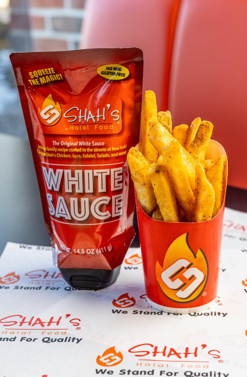 SHAH'S HALAL FOOD detalle de la etiqueta certificada Halal y sin gluten
