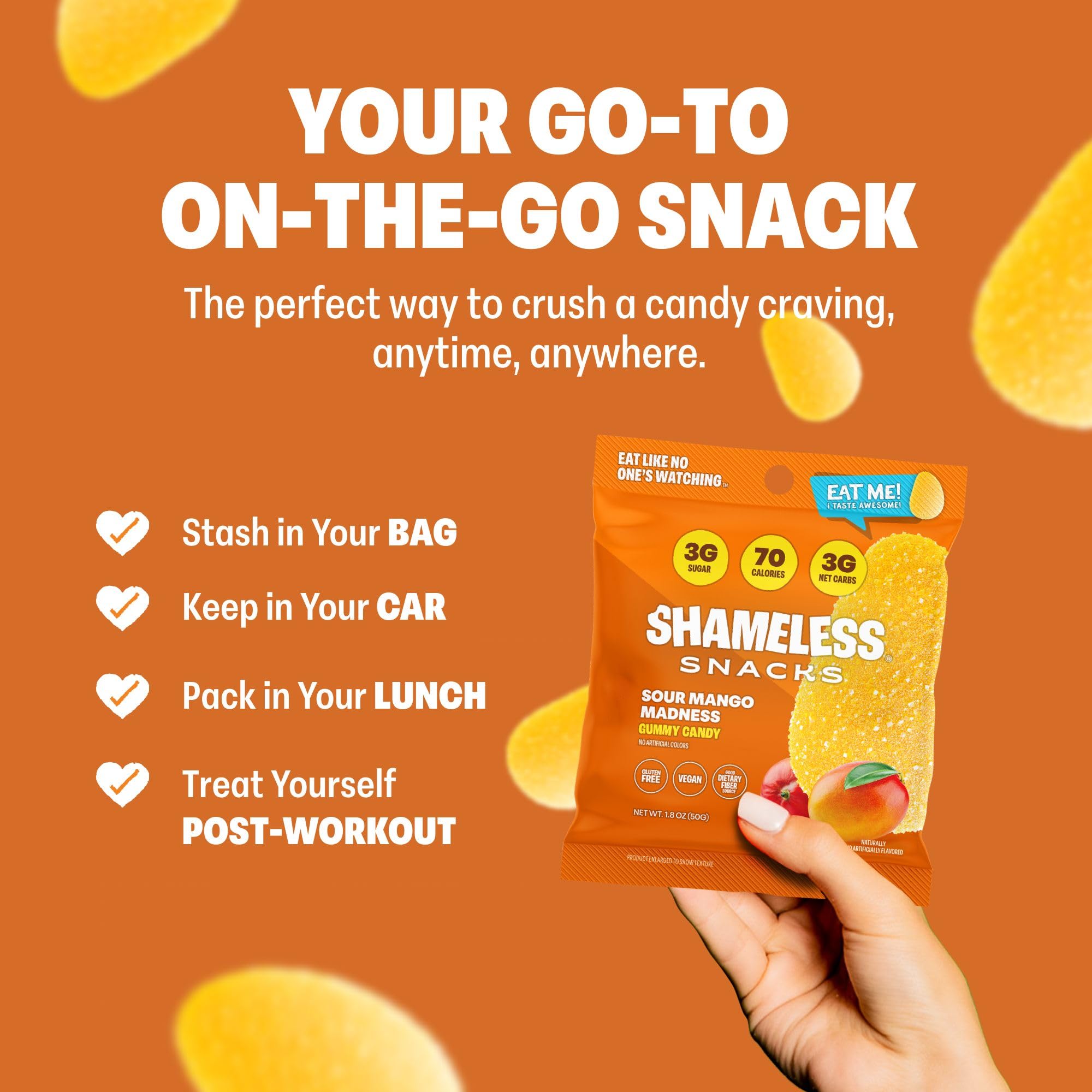 Shameless ingredientes con mango y pectina, sin gelatina ni tintes