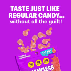 Shameless cierre zip abierto con etiqueta nutricional legible y práctico almacenamiento