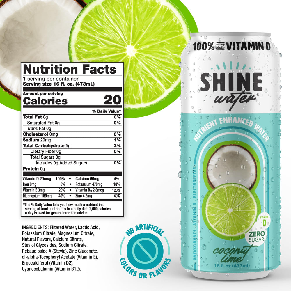 ShineWater lata abierta Coconut Lime lista para beber y refrescar