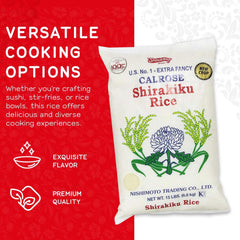 Shirakiku arroz cocido en cuenco listo para servir con textura perfecta