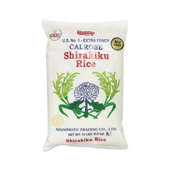 Shirakiku frente del empaque mostrando 15 lb y beneficio de almacenamiento
