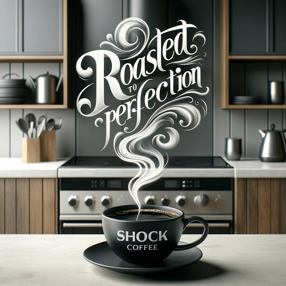 Shock taza junto a la cápsula para comparar tamaño y servicio eficaz