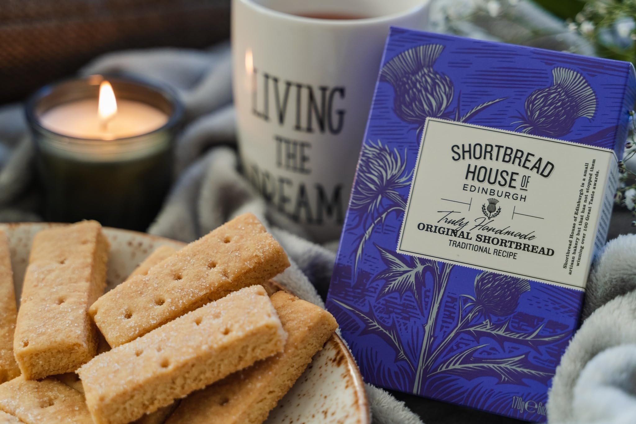 Shortbread House of Edinburgh presentación en mesa festiva, ideal para regalos