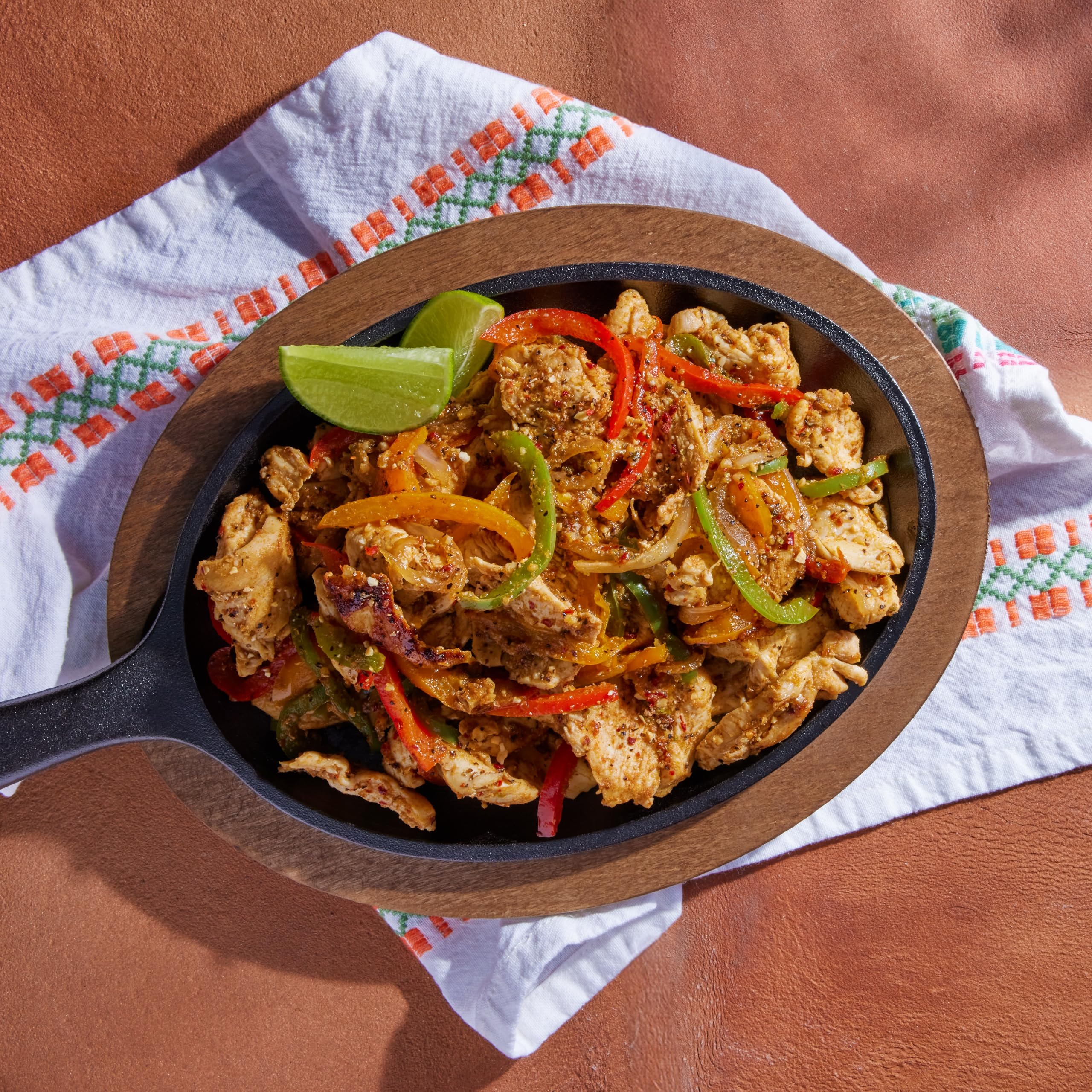 Siete fajitas servidas con tortillas Siete, opción completa y conveniente