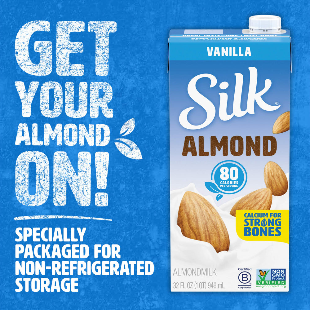 Silk detalle de la etiqueta con lista de ingredientes y valores nutricionales