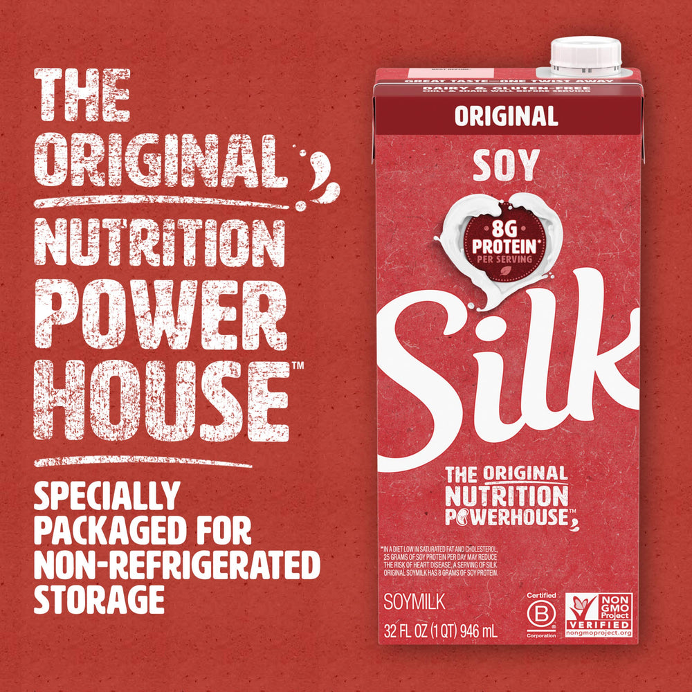 Silk textura cremosa de la bebida como alternativa a la leche