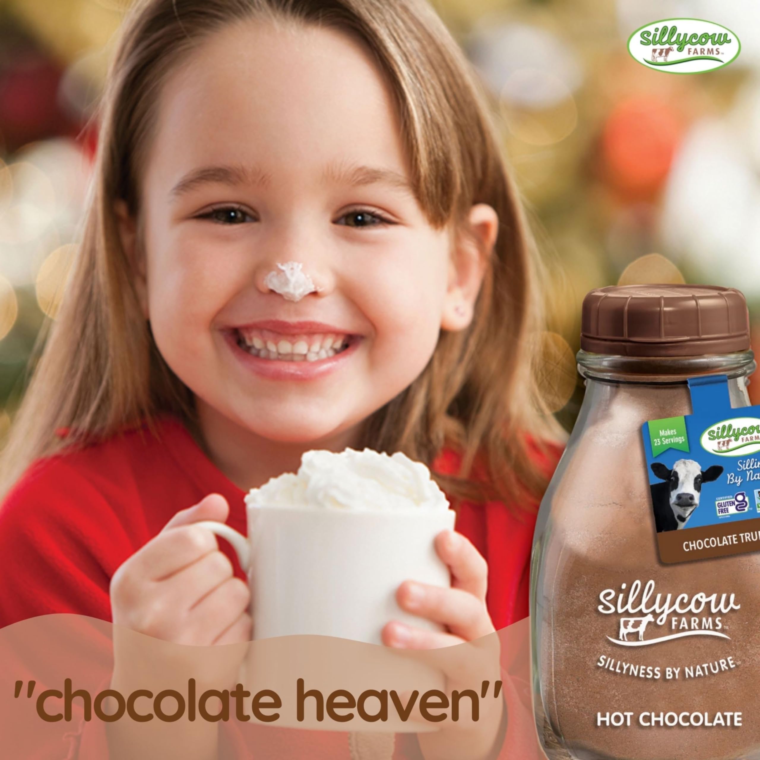 Sillycow Farms detalle de etiqueta indicando sin gluten y sin lácteos