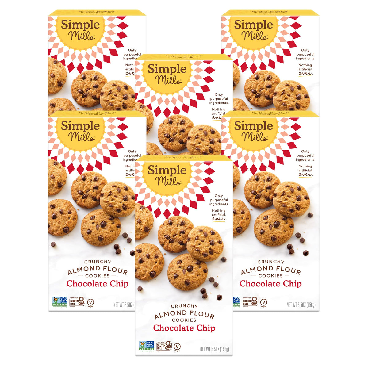 Simple Mills empaque frontal mostrando galletas y beneficios visibles