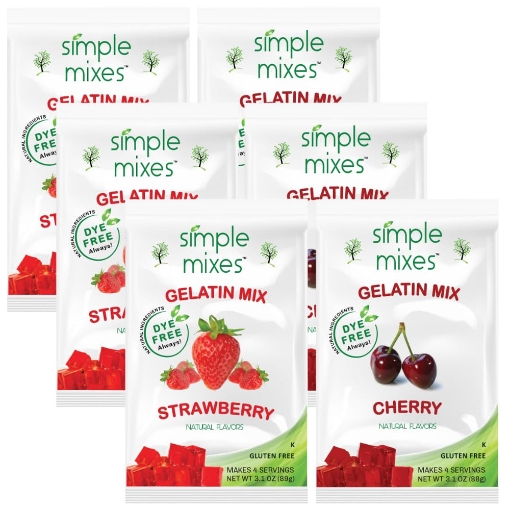 Simple Mixes paquete frontal mostrando caja y sabores, conveniencia familiar