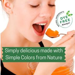 Textura cercana de gelatina Simple Mixes naranja que resalta apariencia natural y firmeza