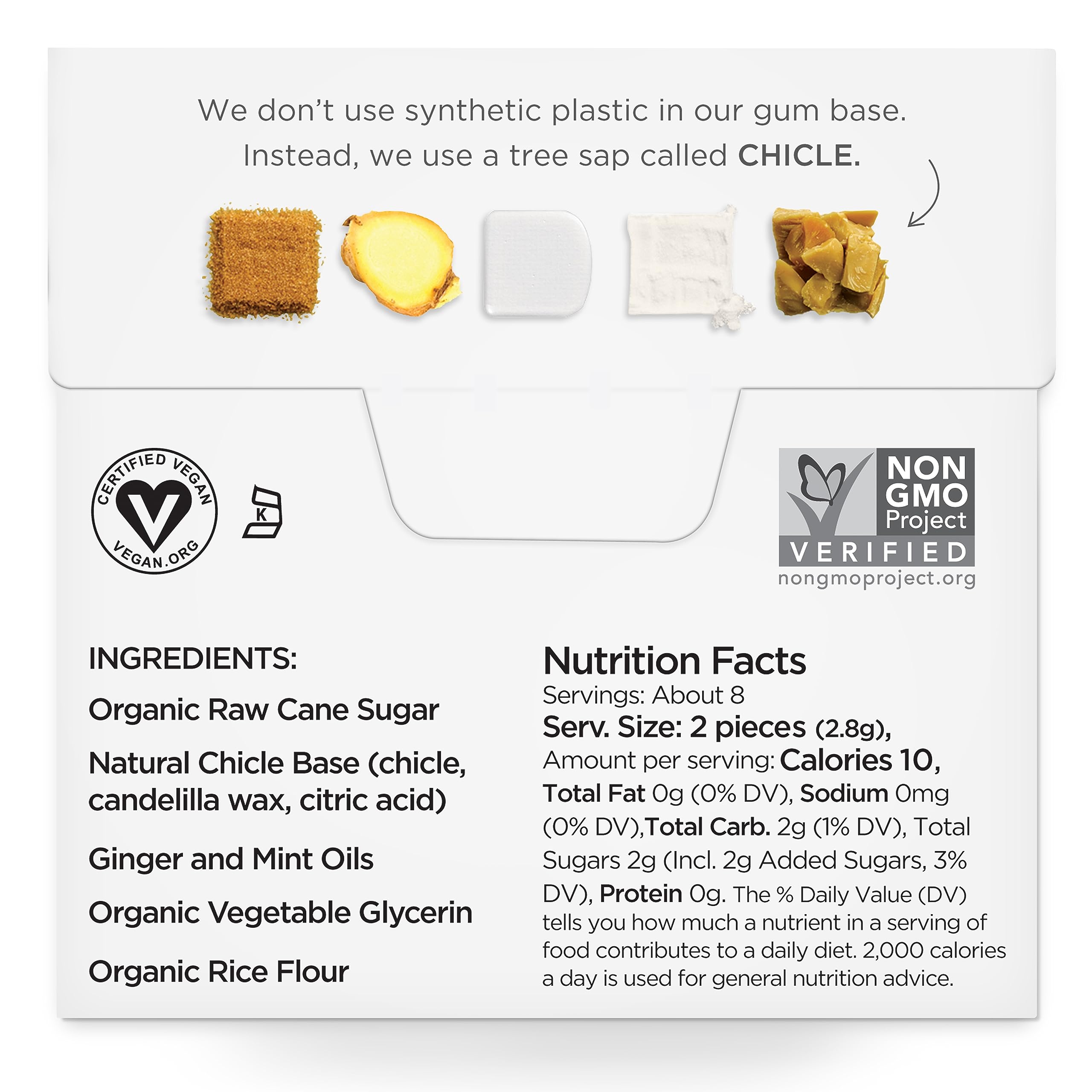 Primer plano de la textura del chicle SIMPLY Gum con aspecto natural y masticable