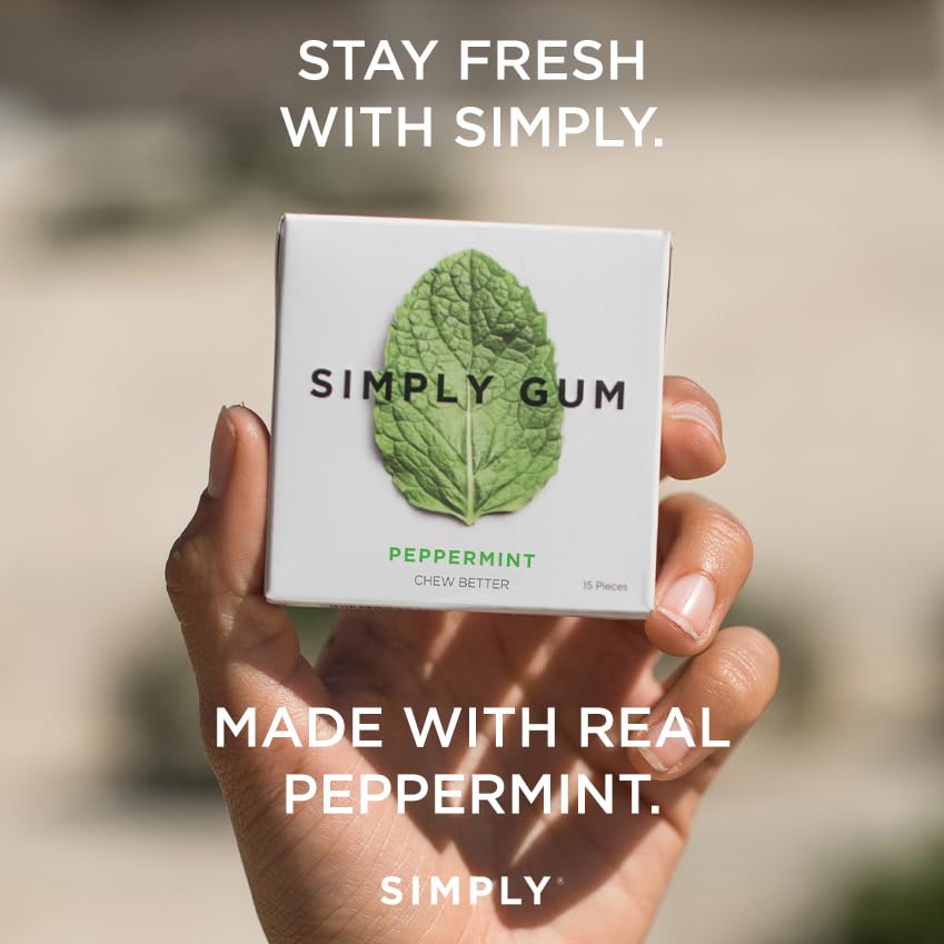 SIMPLY Gum Grapefruit primer plano resaltando nota cítrica limpia