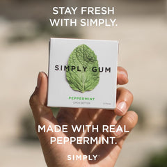 SIMPLY Gum Grapefruit primer plano resaltando nota cítrica limpia