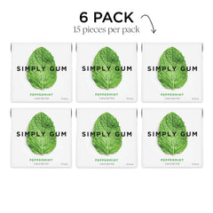 SIMPLY Gum paquete abierto con chicles listos para usar