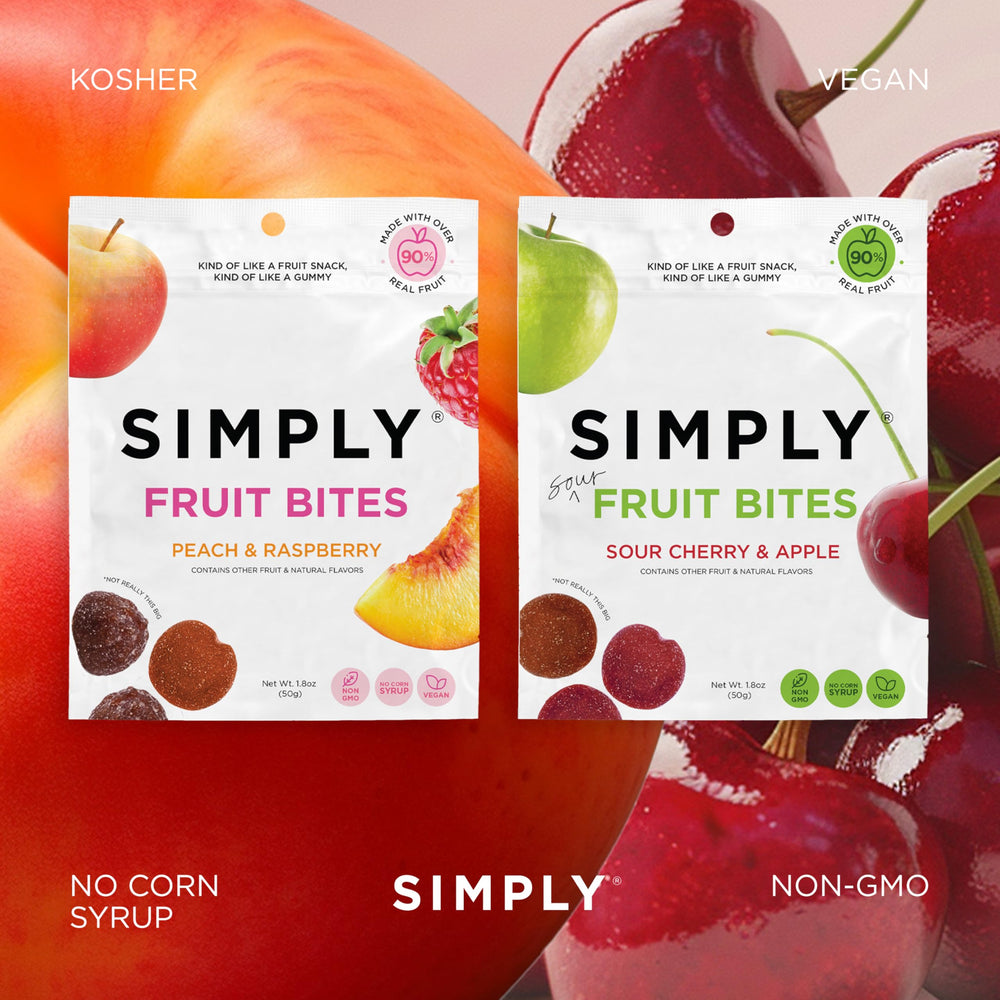 simply gummies variedad de sabores en filas para elegir fácilmente