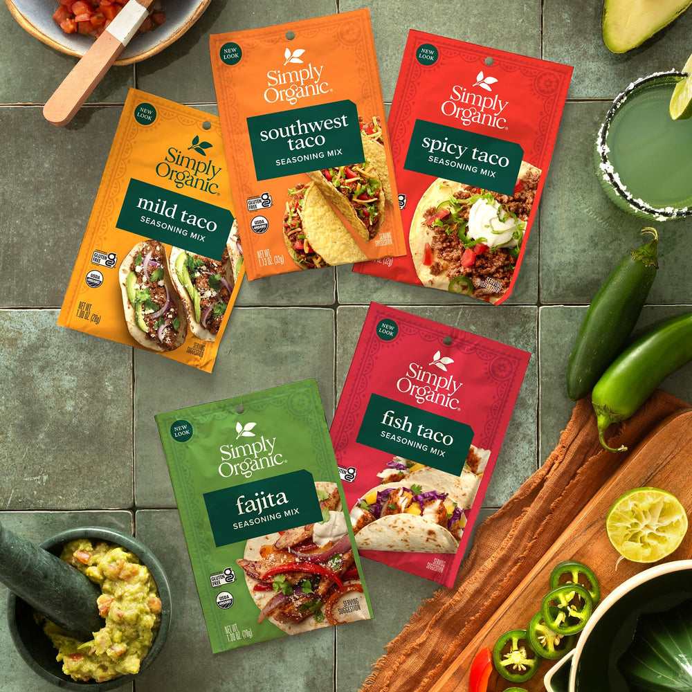 Simply Organic etiqueta y lista de ingredientes orgánicos y certificados visibles