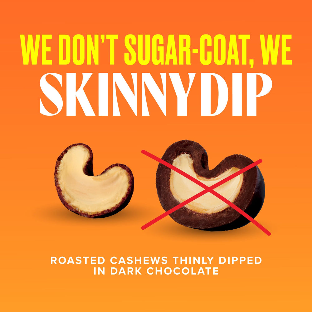 SKINNYDIPPED porción en mano listo para consumir, facilita control de raciones y movilidad