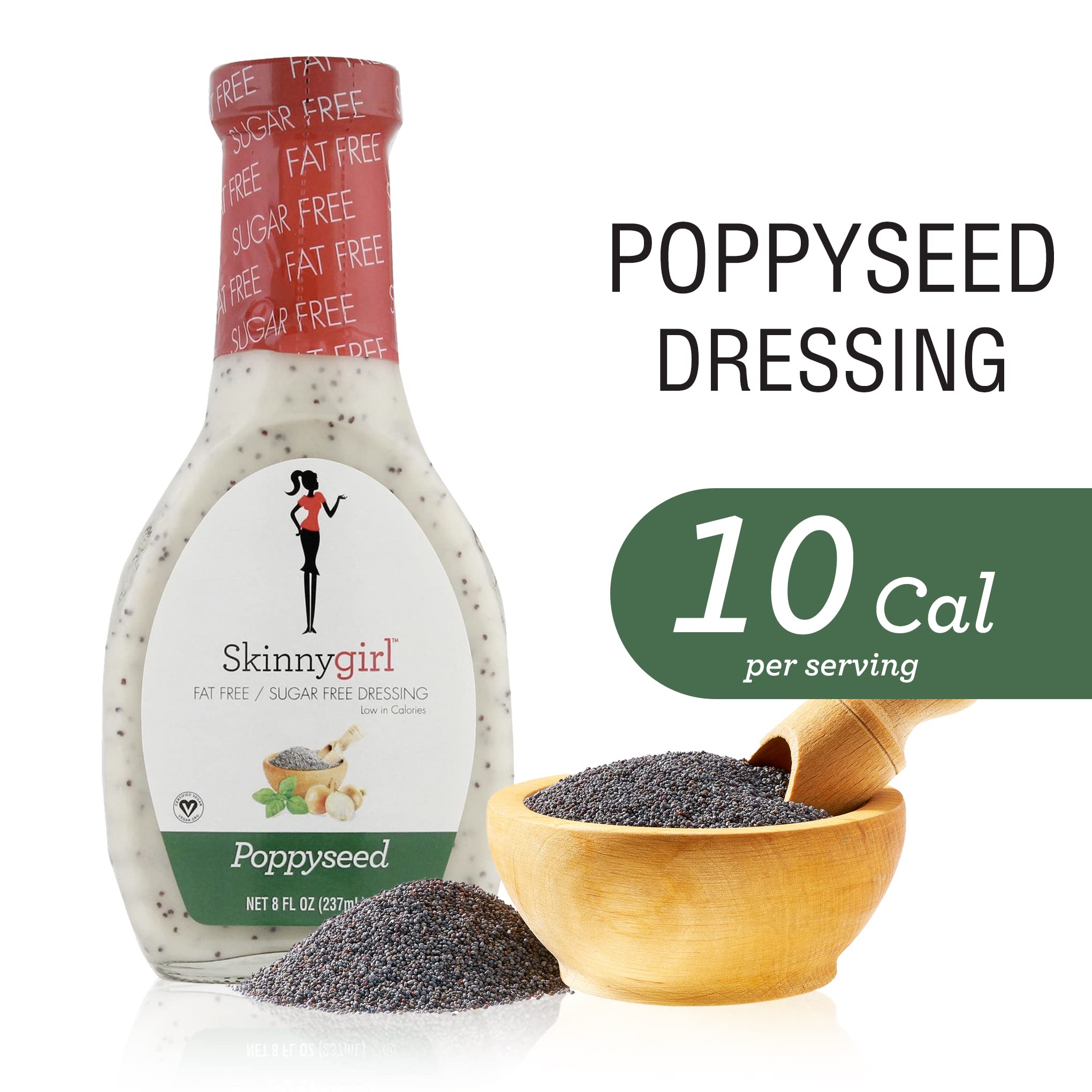 Skinnygirl aderezo sobre ensalada vegetal, realza sabor saludable