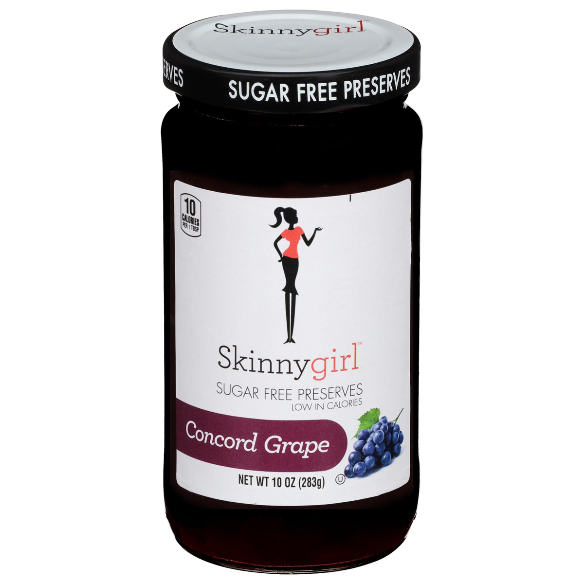 Skinnygirl frasco frontal con etiqueta Concord Grape, visualmente atractivo y práctico