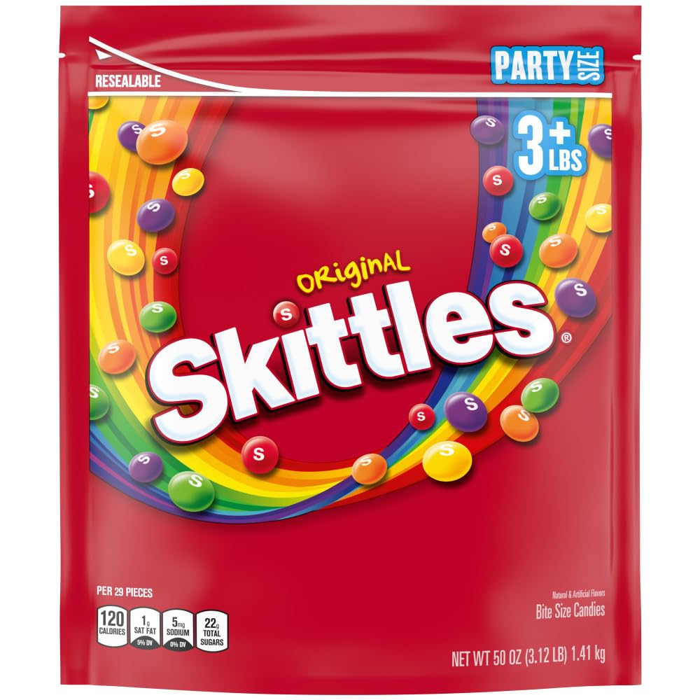 Skittles en cuenco como centro de mesa para eventos, fácil de compartir