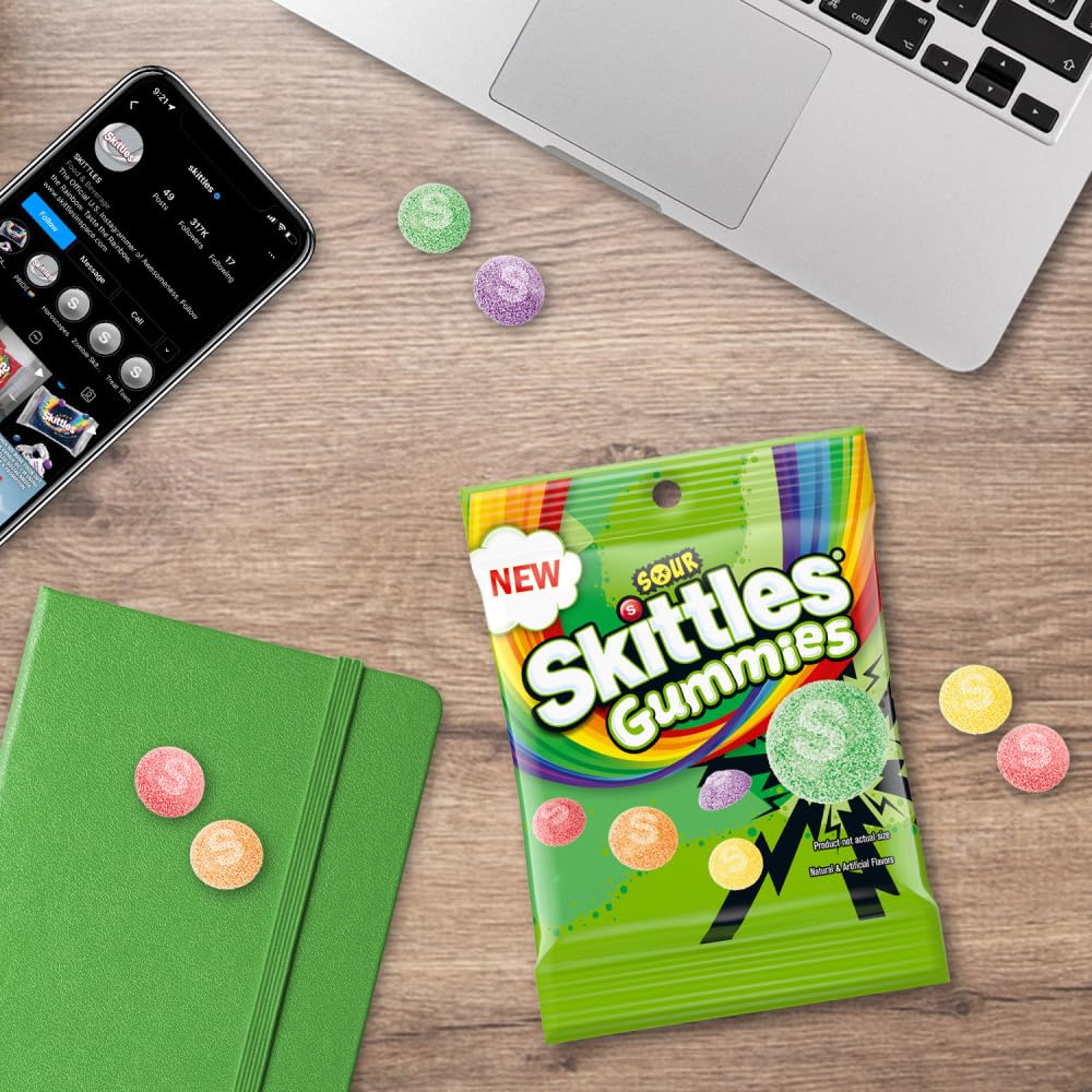 SKITTLES etiqueta nutricional legible y detalles del producto
