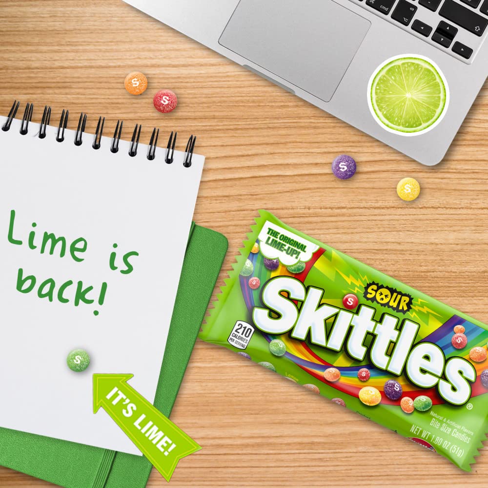 Skittles etiqueta y detalles del empaque para información segura