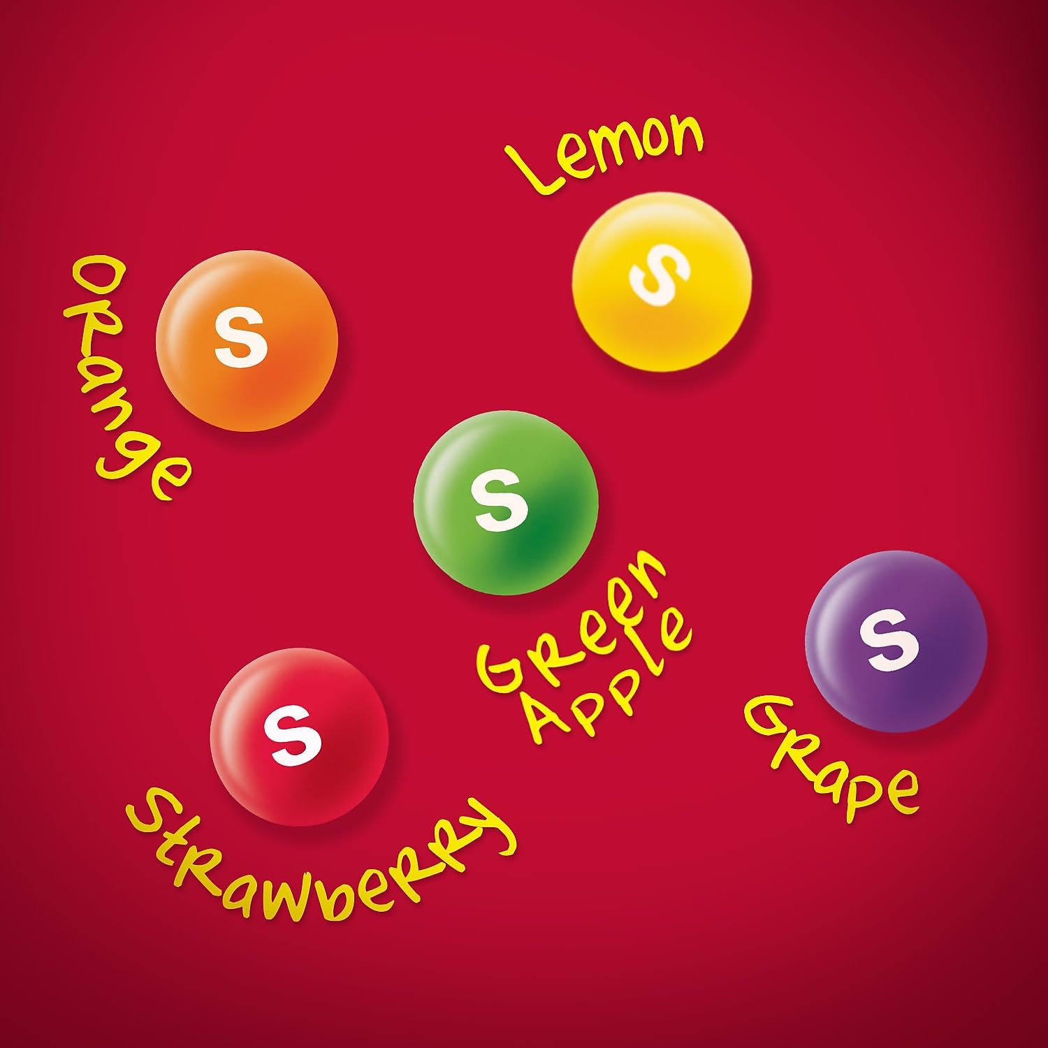 Skittles en estación de trabajo de oficina para snack compartido